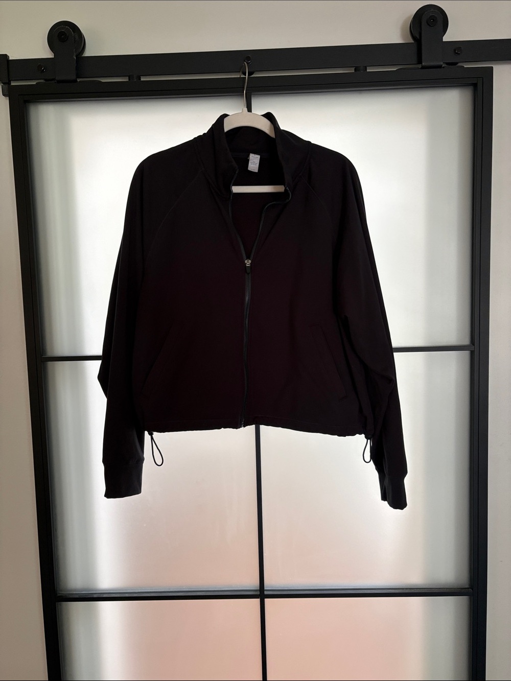 Yogalicious Black Full-Zip Bomber Jacket